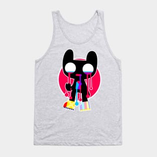 Black Drip Cat Doodle WOZZ Tank Top